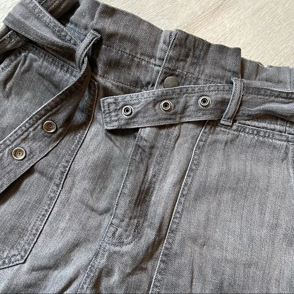 Madewell Denim Snap-Belt Paperbag Shorts Pale Grey - Picture 8 of 16